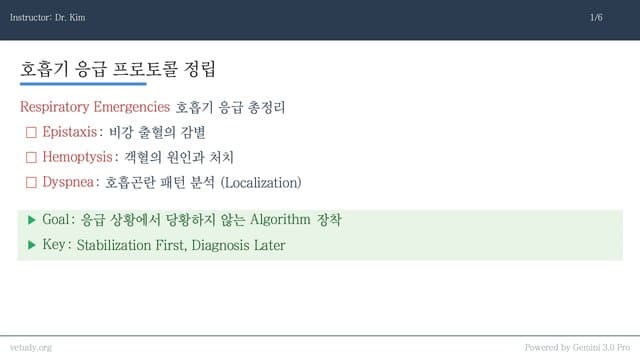 호흡기 응급: 코피, 객혈, 그리고 호흡곤란 완벽 정리