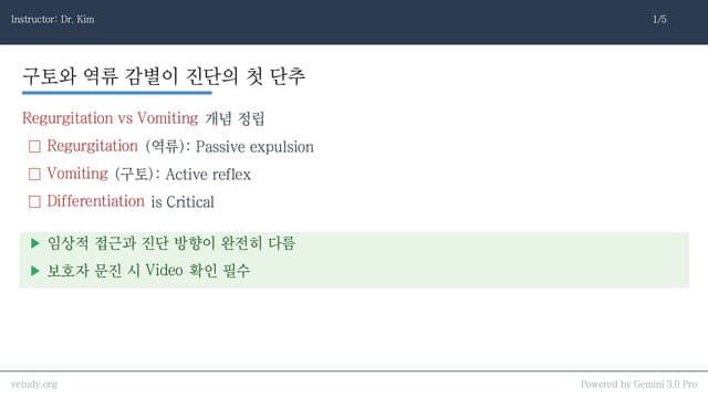 구토와 역류: 완벽한 감별과 실전 접근법
