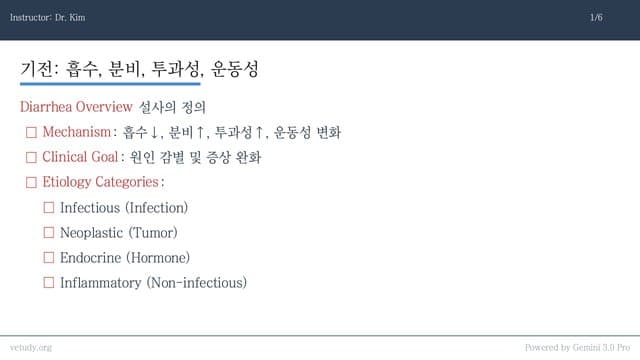 설사(Diarrhea) 완전 정복: 급성부터 만성까지 알고리즘 마스터