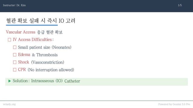 응급의학의 핵심: IO 확보와 CRI 완벽 정복