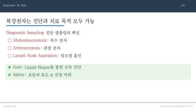 임상 샘플링 마스터클래스: 복강, 관절, 림프절 완벽 정리