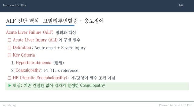 급성 간부전(ALF) 완벽 정리: 독성부터 치료까지