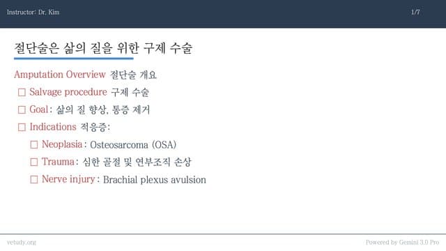 사지 절단술: 임상적 결정과 수술 기법