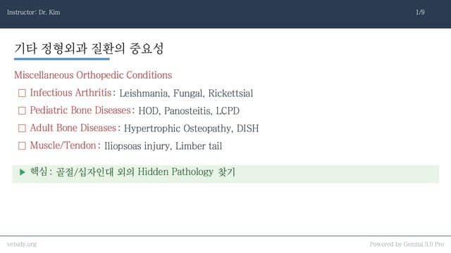 기타 정형외과 질환의 임상 접근